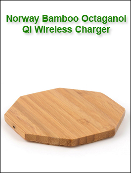 Norway Bamboo Octagonal Qi Wireless Charger